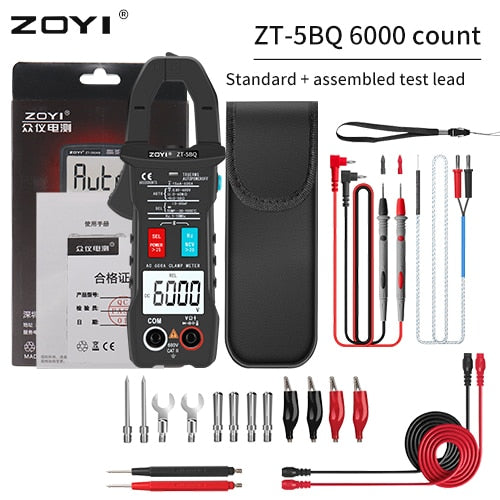 ZOYI ZT-5BQ Bluetooth Clamp Meter Multimeter Digital Current Pliers Amperometric Meter AC/DC Voltmeter Ammeter Auto Range Tester